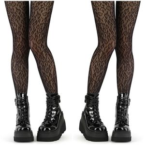 Whimsigoth Leopard Fishnet Gothic Pantyhose Stockings